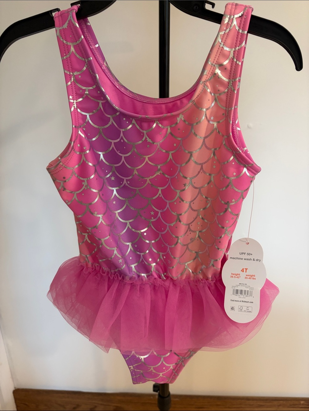 Girls' Pink Mermaid Tutu Swimsuit NWT size 4T